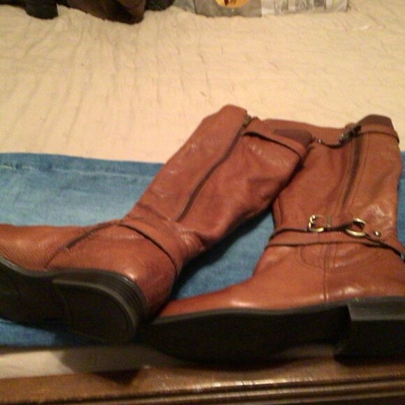 Naturalizer NEW N5 Comfort Wide Shaft Zip Side Brown Riding Boot Women's Size 10 - Picture 4 of 4